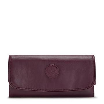 Kipling Money Land Metallic Snap Wallet Wallets Burgundy Lacquer | AU 2178RV